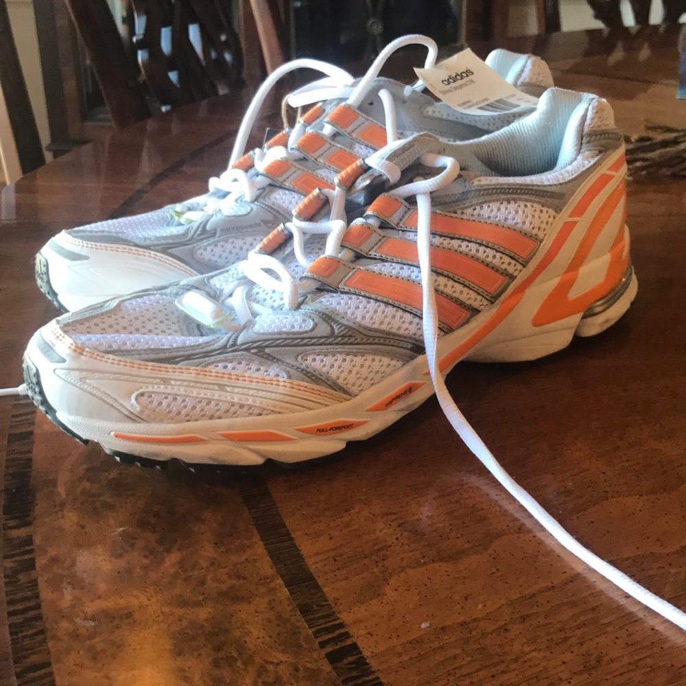 Mens Adidas Orange and White UT running shoes